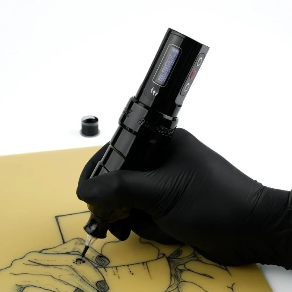 MAX Tattoo Machine Pen 4.0mm Stroke Professional Body Art Makeup Rechargeable LED Digital Display Battery Wireless Pen Machine