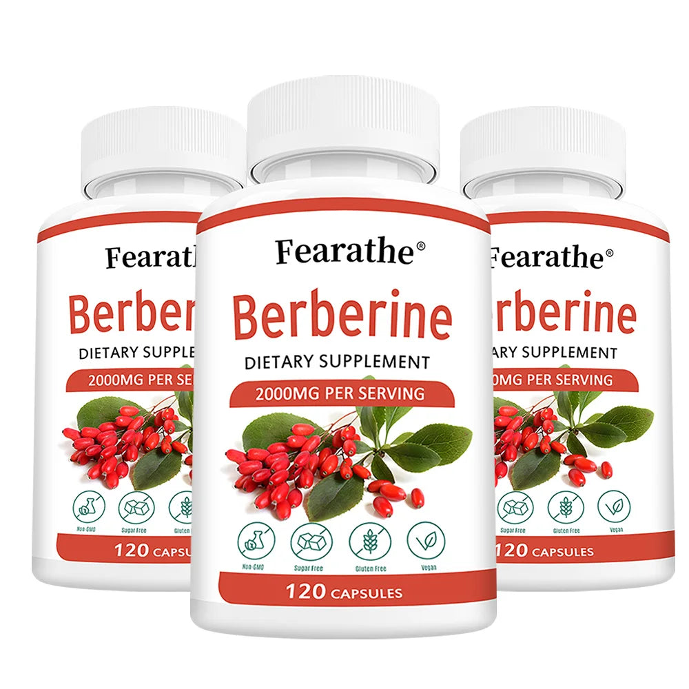 Berberine HCl 2000mg Capsules, Supports Cardiovascular Health, Digestion, Immune Function, Energy, Antioxidant & Anti-Aging