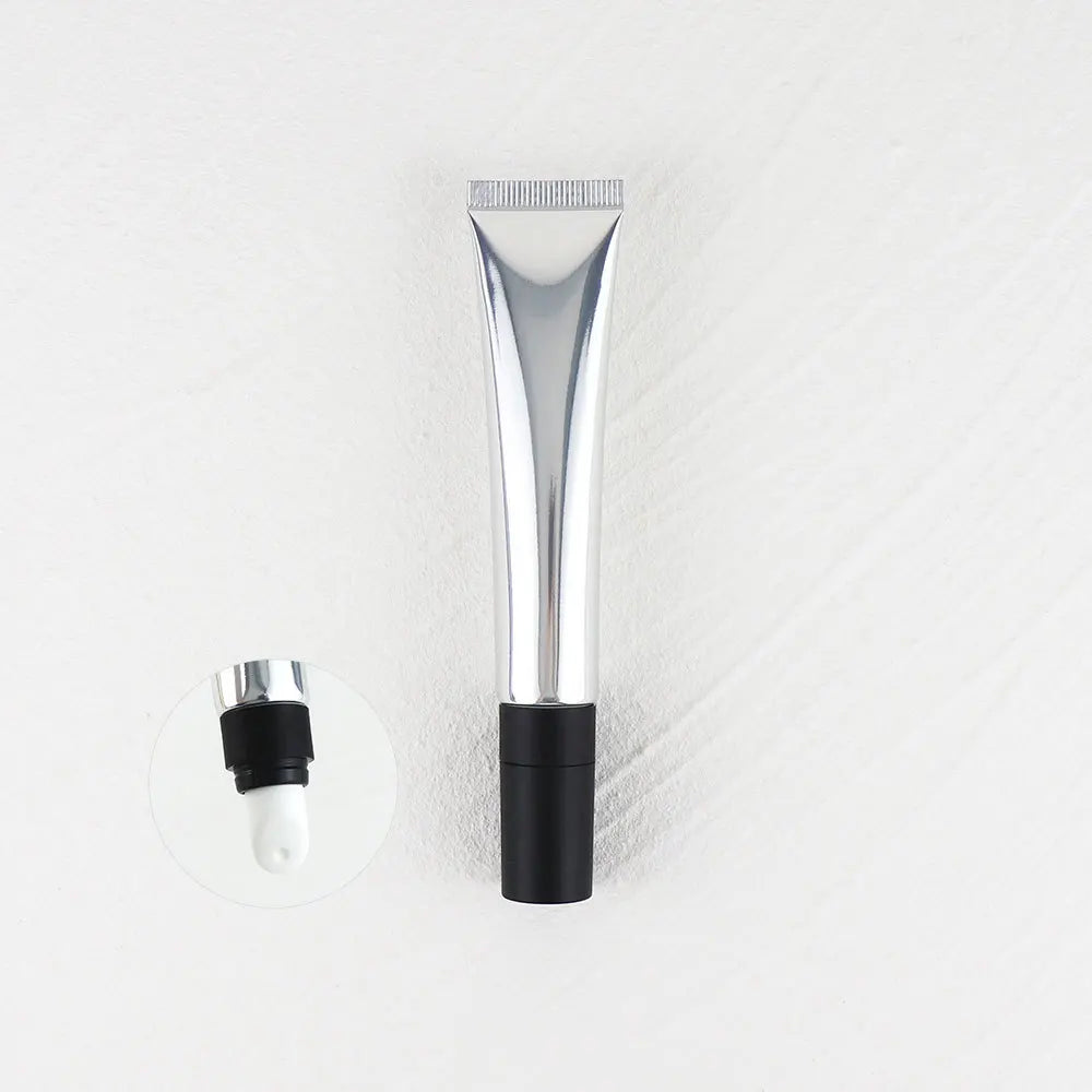 20ml Lip Gloss Tube Custom Logo Empty Squeeze Plastic Liquid Lipstick Metal Tip Lip Oil Balm Container Metal Applicator 30pcs