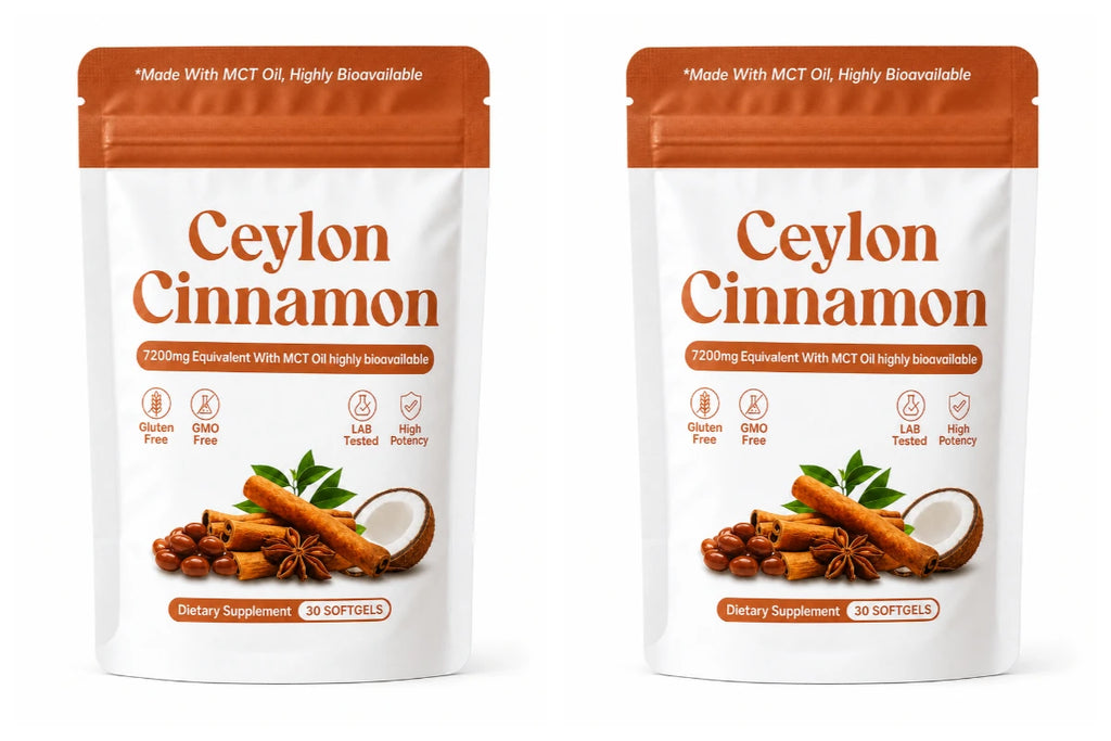 Ceylon Cinnamon Softgels 7200mg Equivalent,12:1 Concentrated Extract with MCT Oil,High Bioavailability, Daily Balance Support