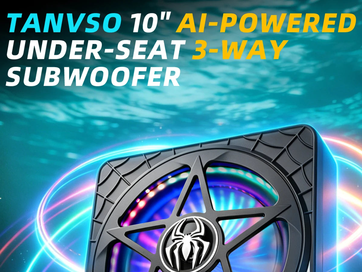 3000W Car Speaker Key Adjustment Modification Colorful Light Atmosphere Stereo Surround Ultra Thin Subwoofer Universal Car Audio