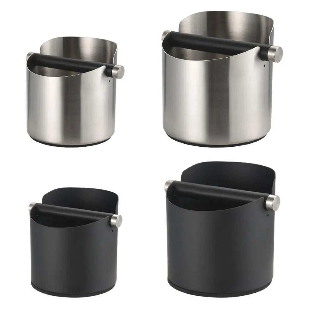 Stainless Steel Knock Box for Coffee with Removable Knock Bar Espresso Bin for Home Kitchen Office Espresso Machine Accessories