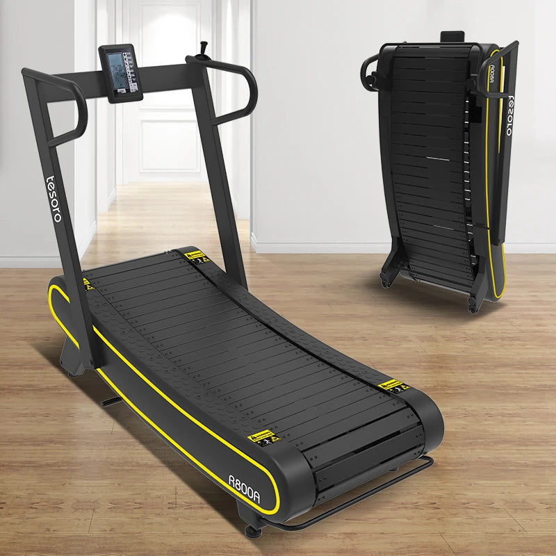 Non-electric Power  Free Assembly Semi Commercial  Curved Treadmill  for Walking /jogging/running and Sprint Cardio Exercise