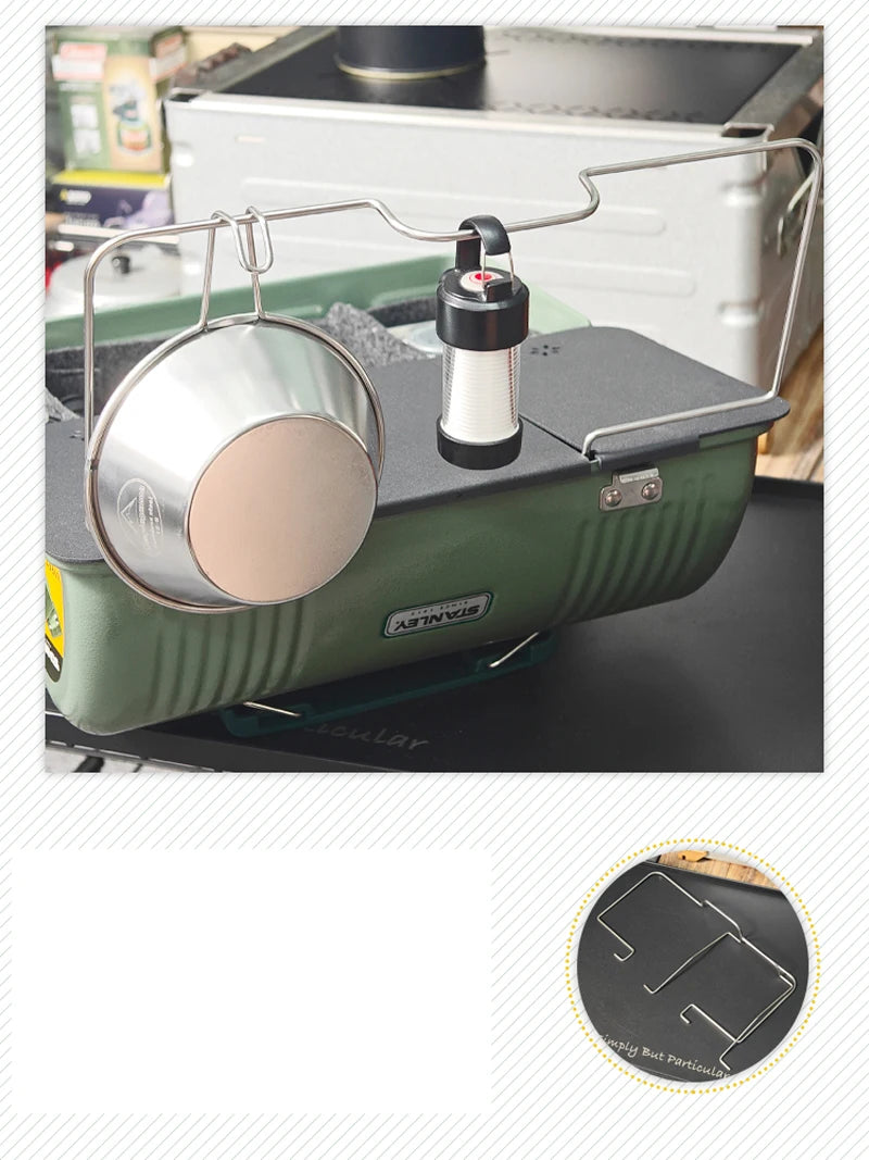 For Stanley Lunch Box 9.4L Accessories Set Handle Cowhide Cover Ultralight Aluminum Alloy Table Top Hanging Rack Felt Lining