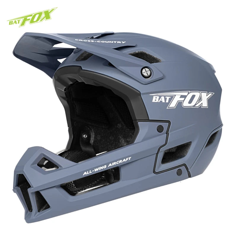 BATFOX Full Face Mountain Bike Helmet Off-road Certification Safety MTB Casco Bicycle Integrally-molded Riding Cycling Helmets