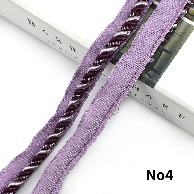 2/6/12M Meetee 6mm Two-color Lace Rope Trim Decorative Strap Webbing Cord for Sofa Curtain Sewing Handmade Material Accessories