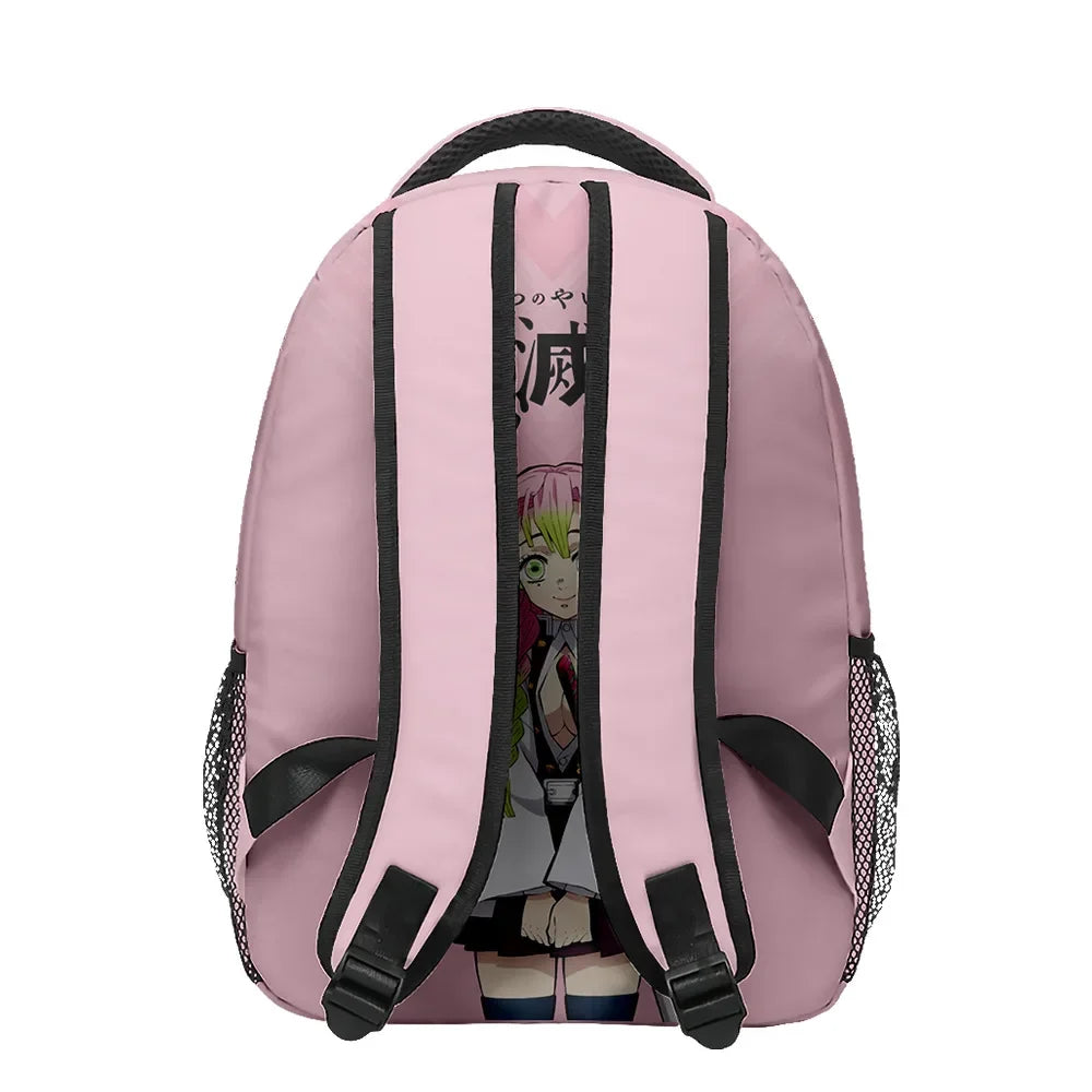 New Anime Peripheral Demon Slayer 3D School Backpack Lunch Bag Pencil Case 3-Piece Set Printed Holiday Gift for Students Gift