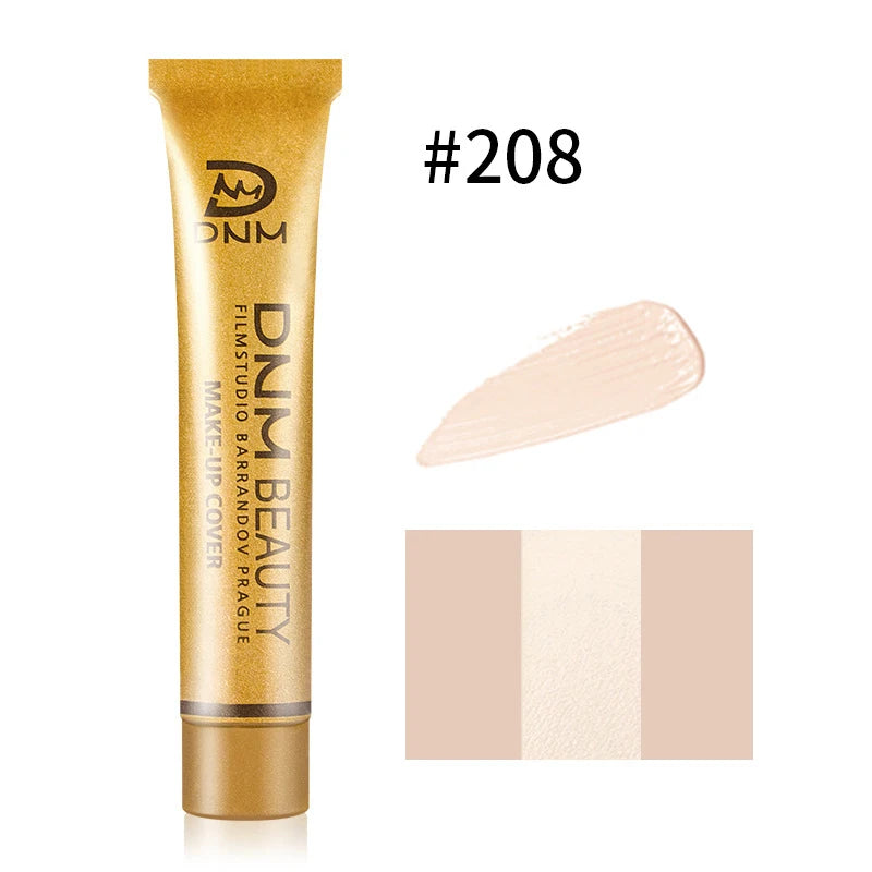 2-in-1 Full Coverage Concealer & Foundation, Gold Tube Cream For Dark Circles Tattoos Freckles Redness, Even Skin Tone