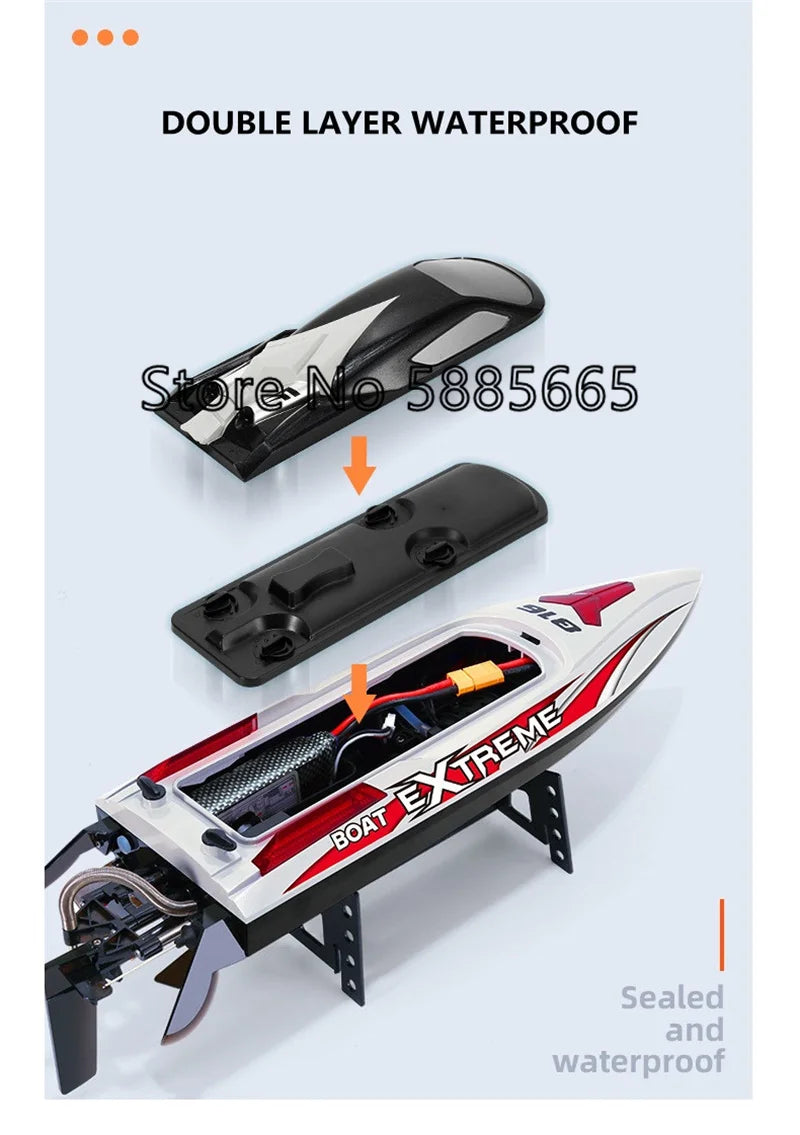 70KM/H High Speed Remote Control Boat RC Speedboat  200M Nesting Unhook Capsized Reset Waterproof Racing Induction RC Boat Toy