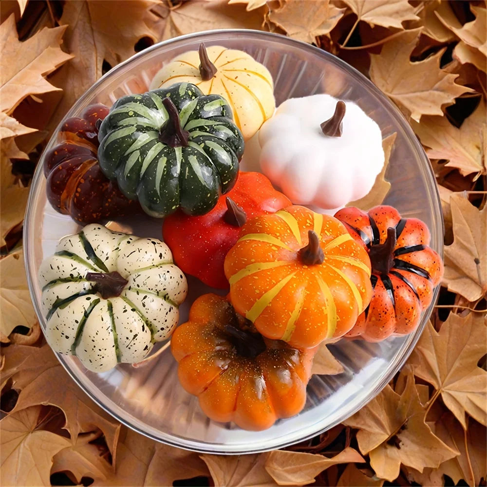 9pcs Random Mixed Mini Artificial Halloween Pumpkin Decor Simulation Vegetable DIY Craft  Home Party Decoration Prop