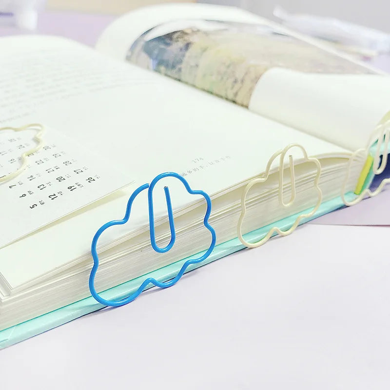 10pcs Cloud Paper Clips Creative Shapes Cute Paper Clips Bookmark Decoration Card Pins