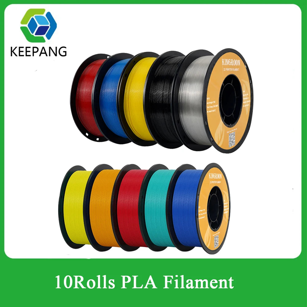 KINGROON 10kg MIX PLA Filament 1.75mm Spool Wire Plastic For 3D Printer Material +/-0.02MM Vacuum Packaging 3D Printing Filament