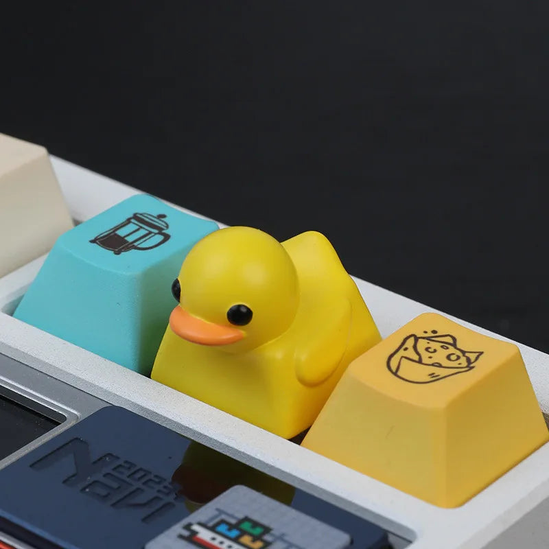 1PC Cute Duck Personalized Resin KeyCap Cartoon Decoration Gaming Key Cap for Cherry Mx Switch Gamer Mechanical Keyboard Gift