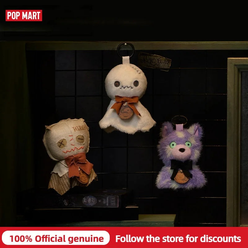 Genuine POP MART Hirono Dark Scene Series Blind Box Cute Night Light Hanging Ornament Bag Car Pendant Home Decor Halloween Gift