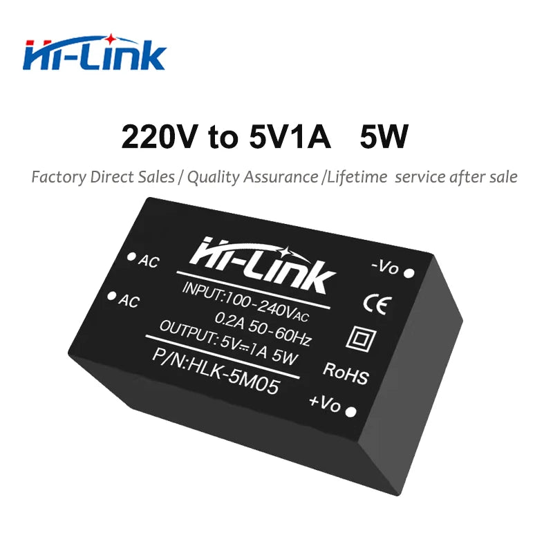 Hi-Link HLK-5M05 5M05B 5M03B 5M09B Power Line Communication Modem AC 220V to DC 12V Power 5W AC-DC Switching Power Supply Module