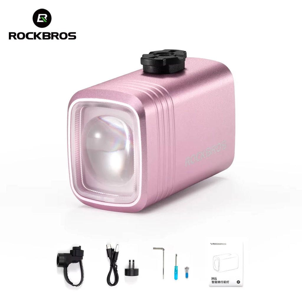 ROCKBROS 1000LM Bike Light Bicycle Front Light Type-C Headlight Smart Power Display Screen MTB Road Cycling Flash Highlight