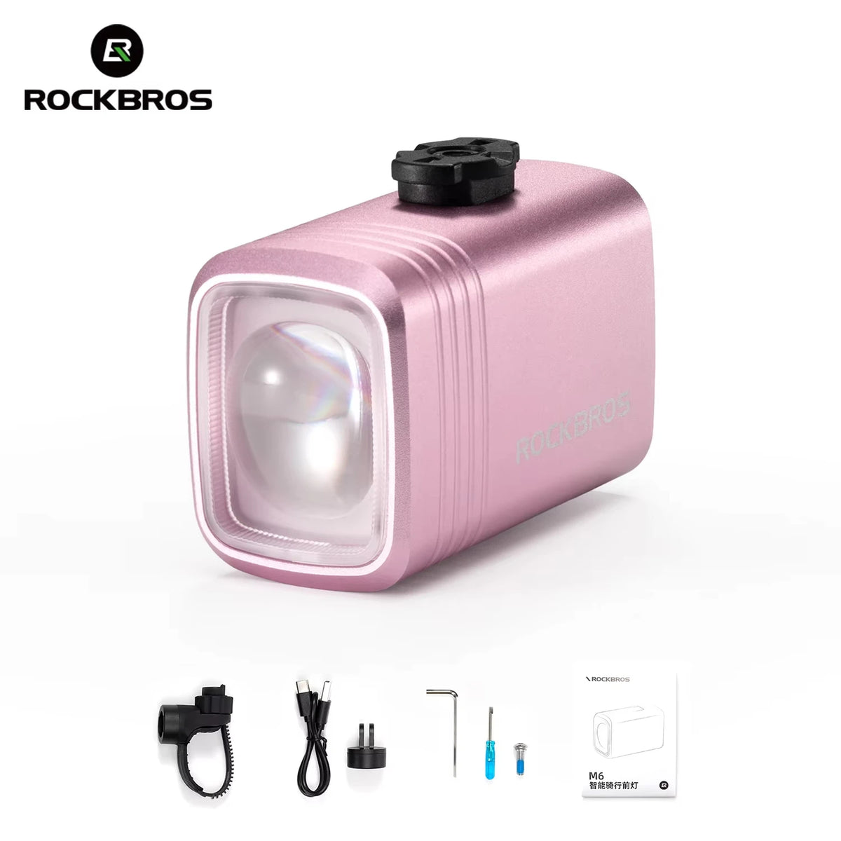 ROCKBROS 1000LM Bike Light Bicycle Front Light Type-C Headlight Smart Power Display Screen MTB Road Cycling Flash Highlight