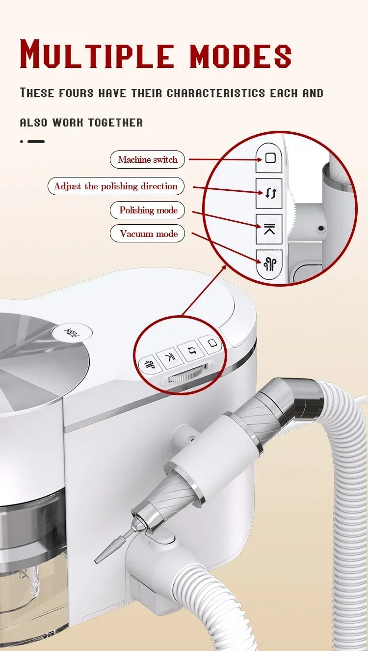 2025 2-in-1 Nail Vacuum And Duster Tool 80W Powerful ABS Durable Beauty Equipment OEM New
