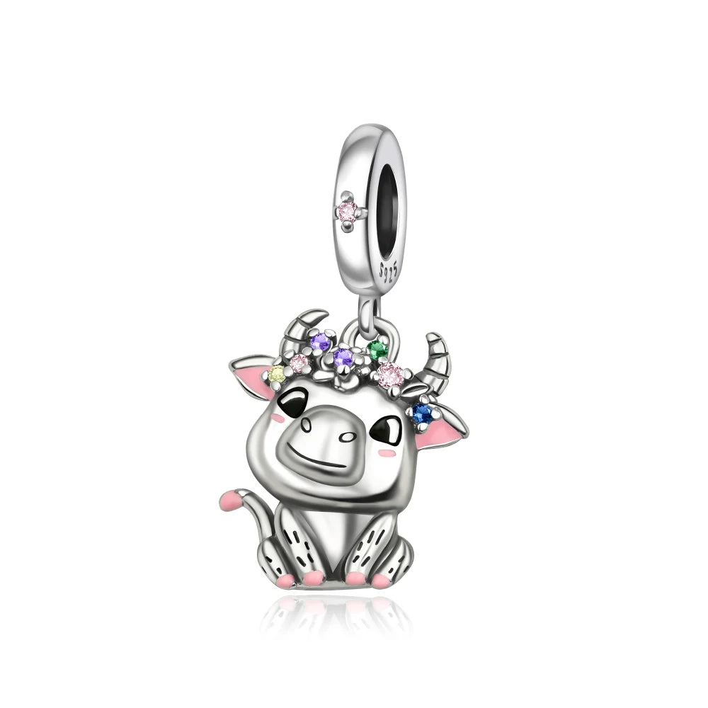 Beautiful 925 Sterling Silver Puppy Cat Swallow Raccoon Giraffe Animal Pendant Fit DIY Bracelet Necklace Package Jewelry Gifts