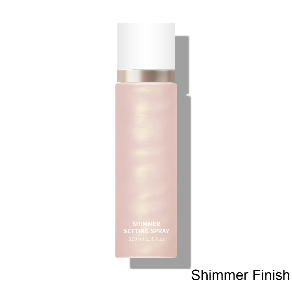 Private Label 100ml Setting Spray Custom Logo 3color Oil-control Long-lasting Sweat-proof Hydrating Glitter Pearlescent Makeup