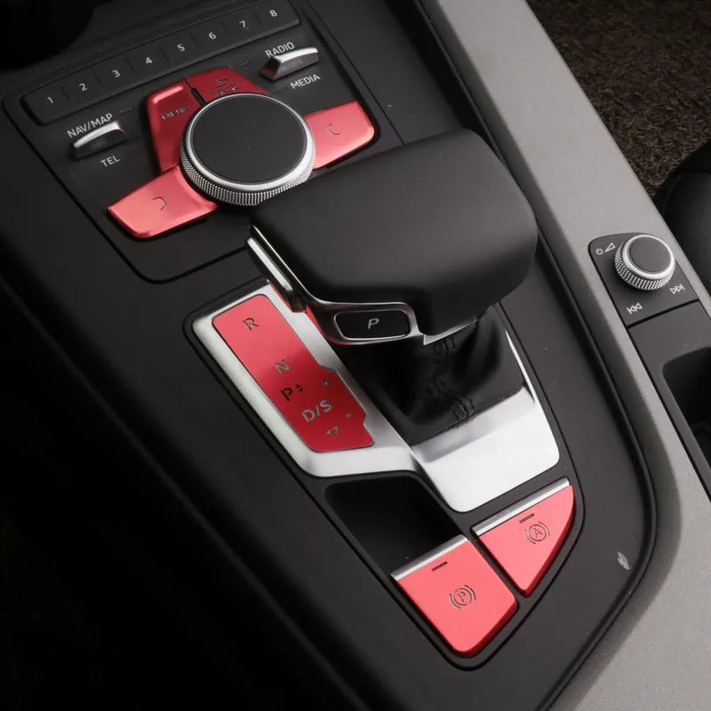 Car Decal Central Handbrake A P Buttons Decorative Panel Covers Stickers Trim For Audi A4 B9 Interior Auto Accessories Goods