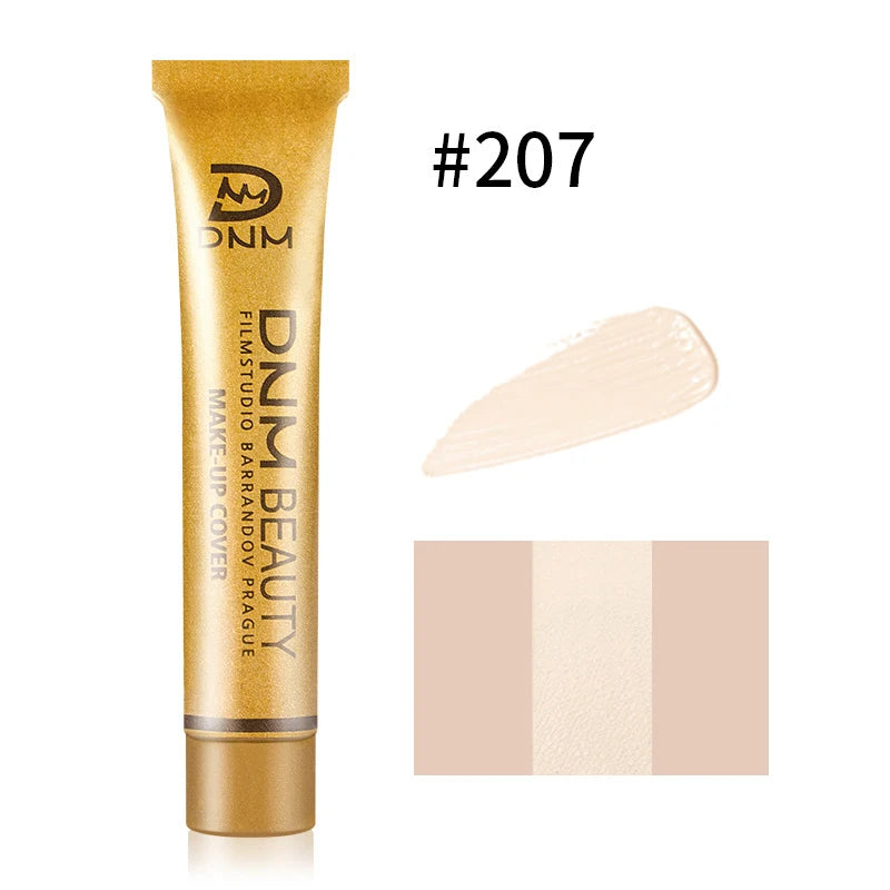 2-in-1 Full Coverage Concealer & Foundation, Gold Tube Cream For Dark Circles Tattoos Freckles Redness, Even Skin Tone