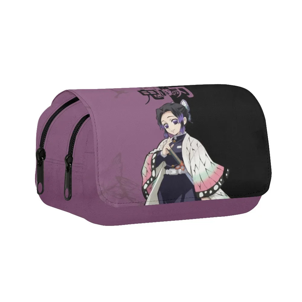 New Anime Peripheral Demon Slayer 3D School Backpack Lunch Bag Pencil Case 3-Piece Set Printed Holiday Gift for Students Gift
