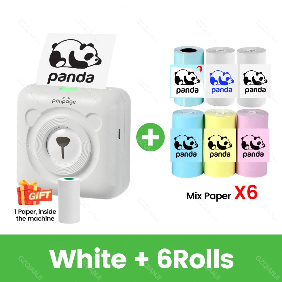 PeriPage A6 Mini Portable Thermal Printer Photo Pocket Label Sticker Printer Color Paper Roll 58mm Wireless Picture Print Maker