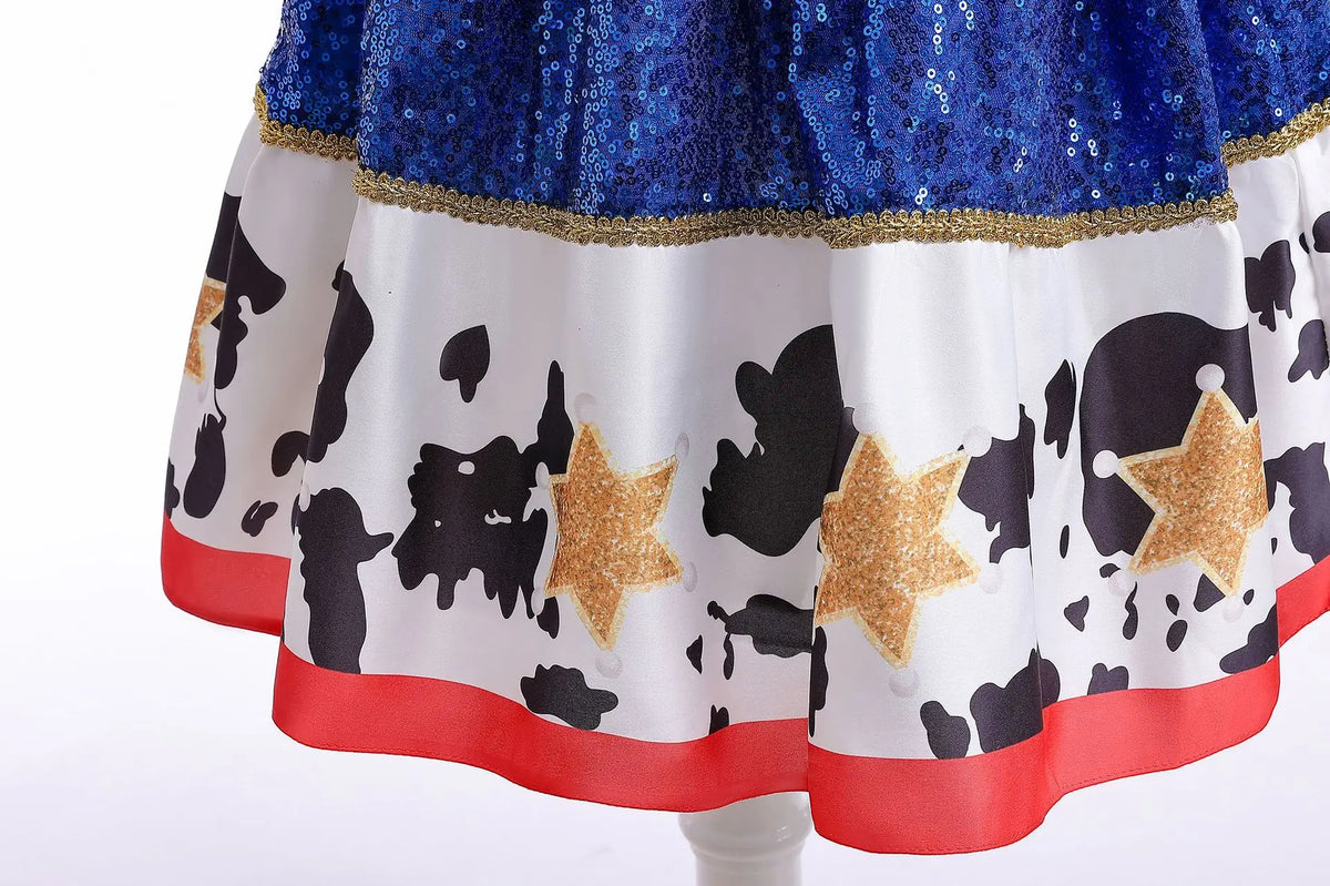 Girl Jessie Dress Kids Yellow Blue Cowgirl Cosplay Costume Kids Fancy Party Outfit Halloween Christmas Gift