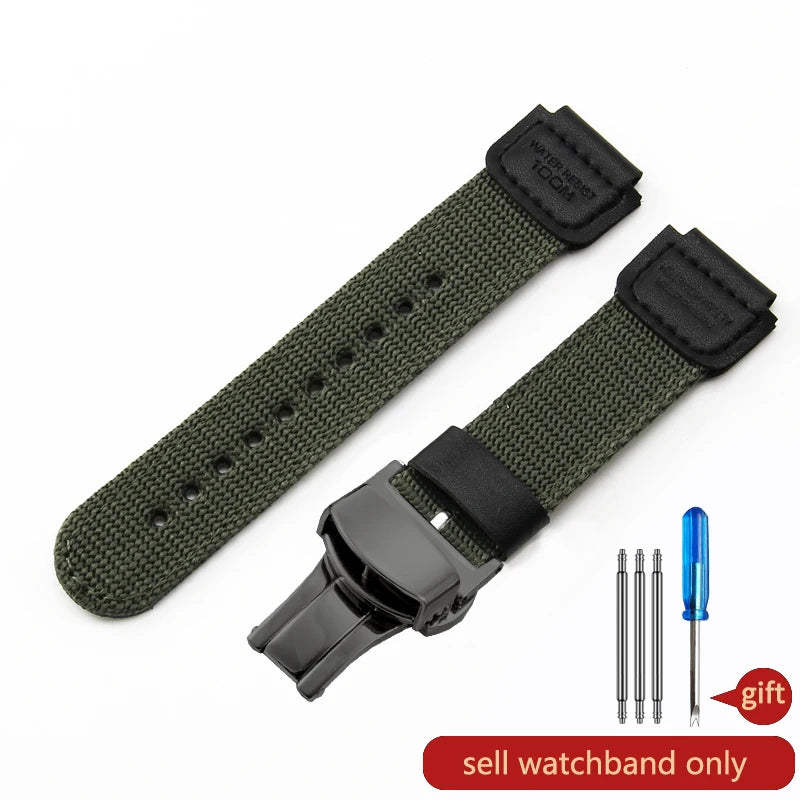 For Casio Small Square Black Army Green Dw5600 GW-5000 5035 GW-M5610 Farm Oak Ga2100 Gm2100 Modified Canvas Nylon 18mm Watchband