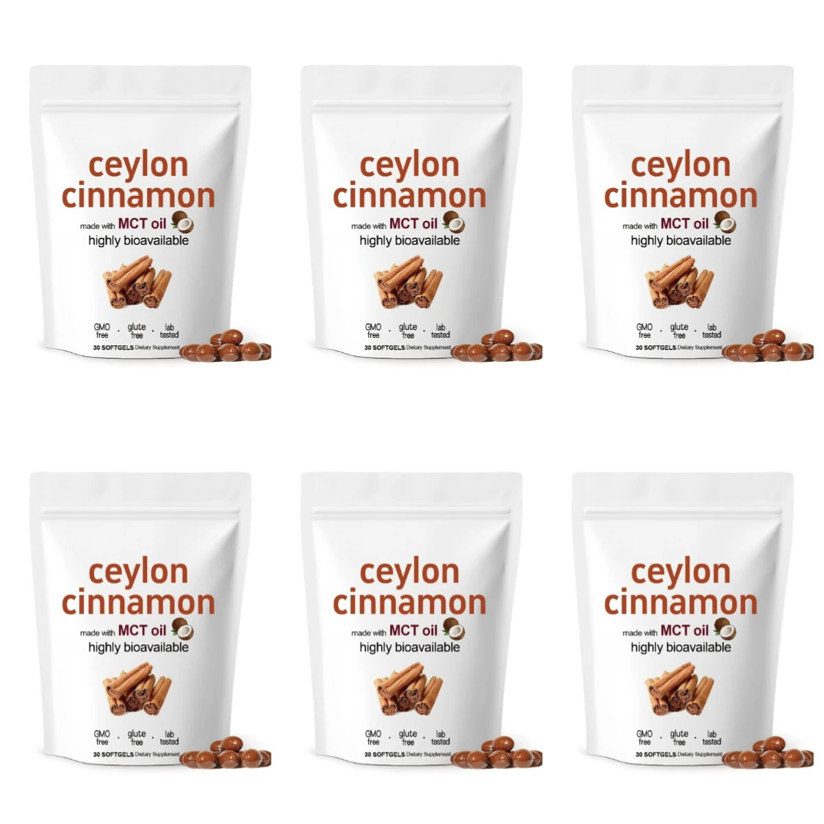Ceylon Cinnamon Softgels with MCT Oil Daily Wellness Support Highly Bioavailable 30 Softgels