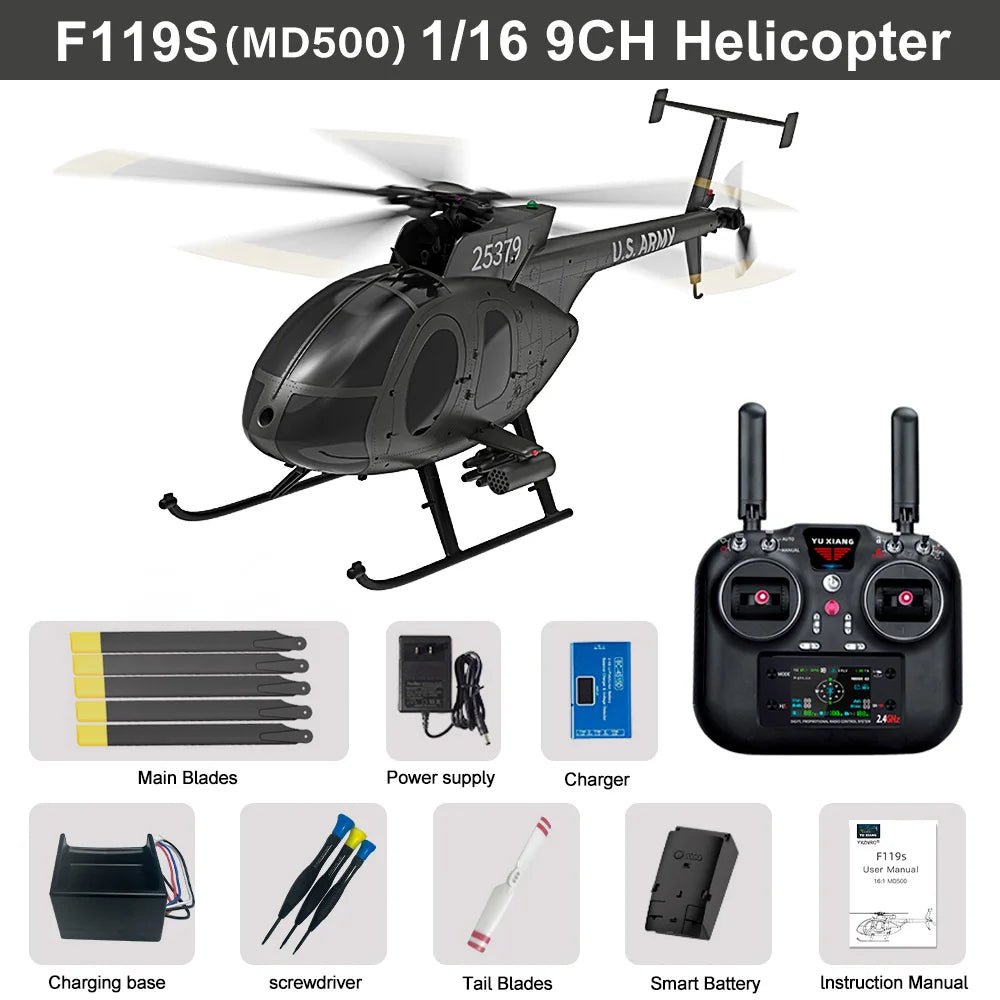 YUXIANG 1/16 F119S(MD500) 9CH GPS RC Helicopter