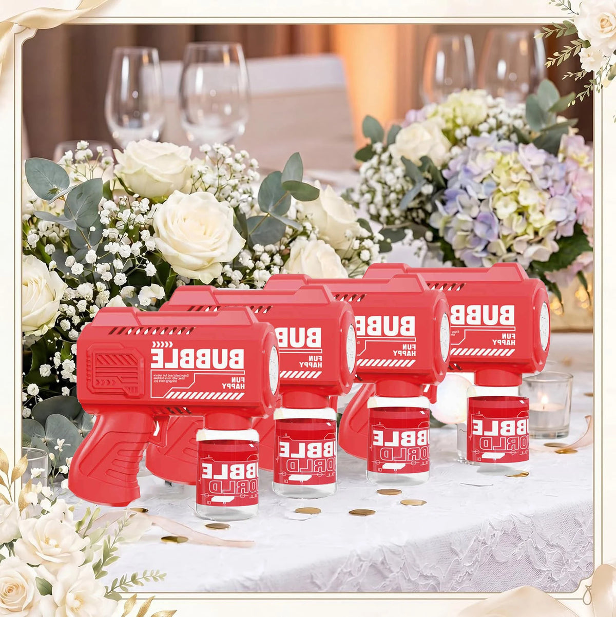 Bubble Guns Wedding Party Favors Romantic Bubble Maker for Outdoor Wedding Ceremony Photo Props Automatic Bubble Machine Blower