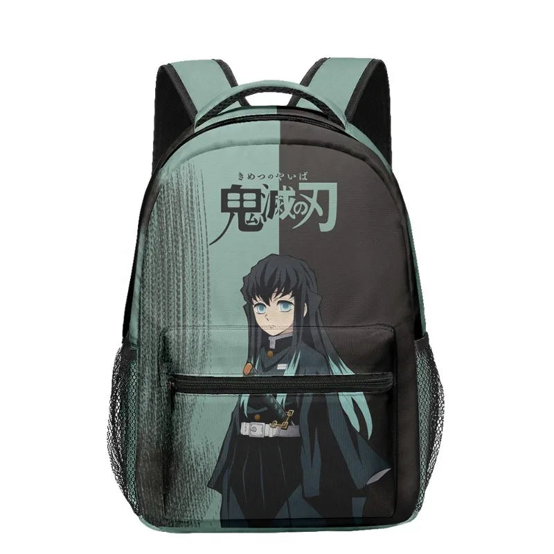 New Anime Peripheral Demon Slayer 3D School Backpack Lunch Bag Pencil Case 3-Piece Set Printed Holiday Gift for Students Gift