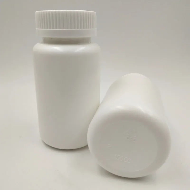 10/50pcs 100cc 120cc 150cc 200cc HDPE White Medicine Pill Bottles Empty Pharmaceutical Capsule Tablet Bottle 150ml with CRC Cap