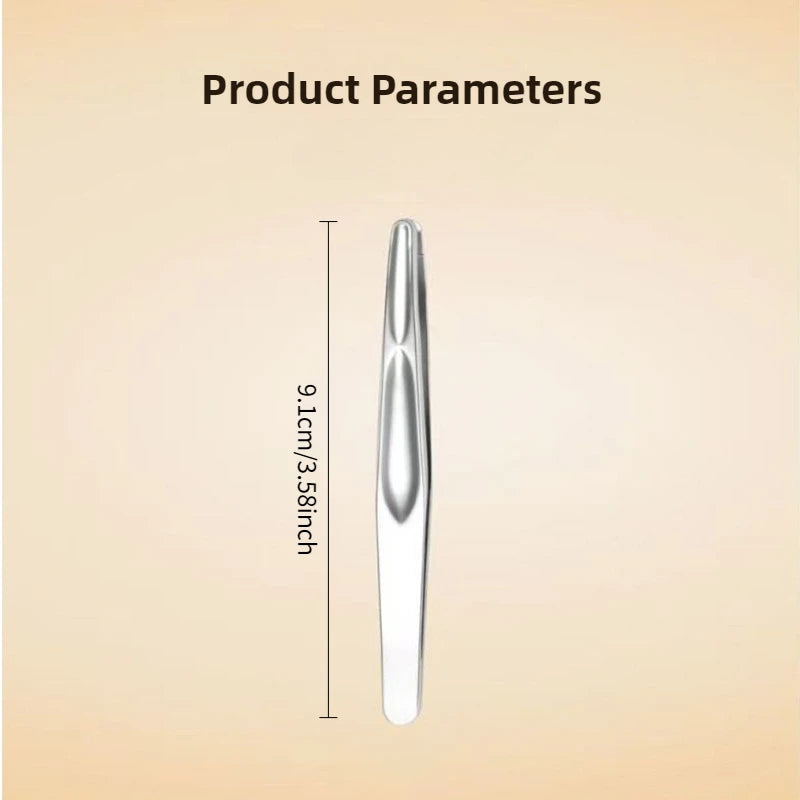 Stainless Steel Precision Tweezers for Eyebrows, Eyelashes, Beard & Mustache - High-Accuracy Round Head, Seamless Clamping Profe