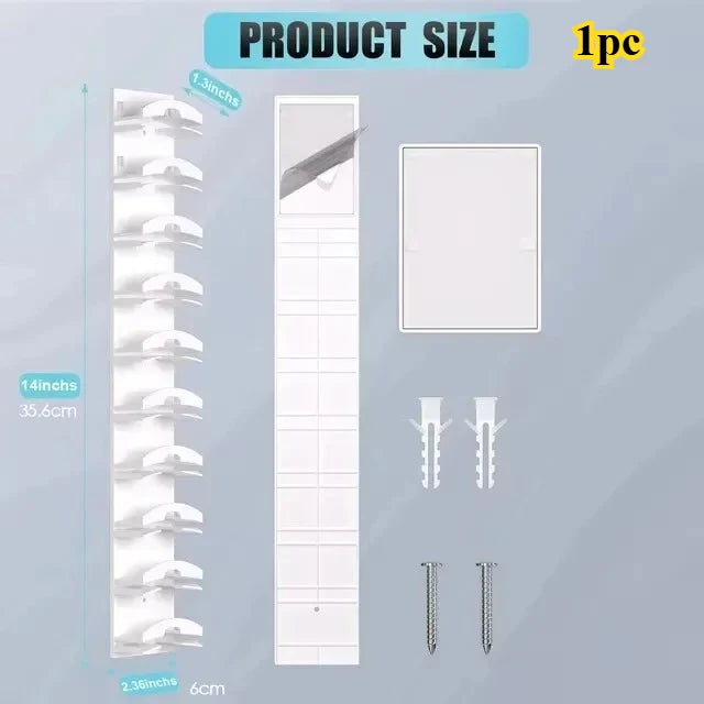 10-slot Wall-mounted Hat Rack,  Drilling Required, Hat Rack for Baseball Caps, Wardrobe Storage, Space-saving