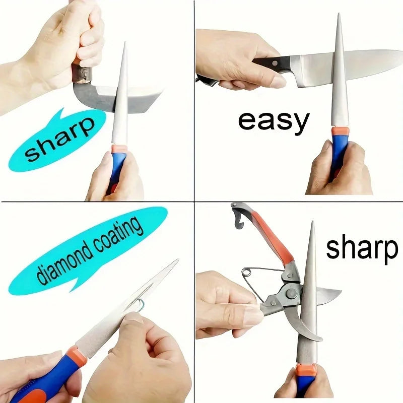 Diamond Sharpener Sharpener Metal Double Sand File Scissors Gardening Tools Sharpener