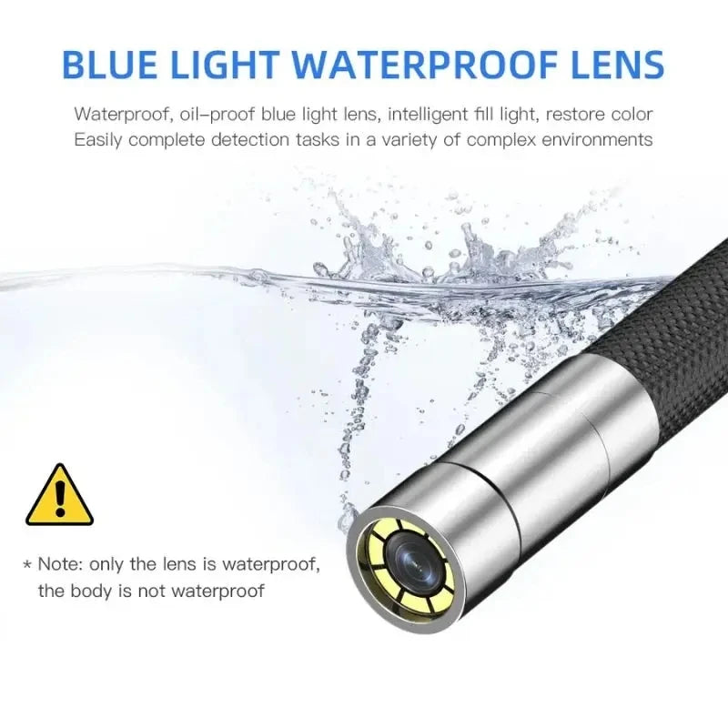 6.0MM/8.0MM 2.0MP 180 Degree Steering Industrial Endoscope Cars Inspection Borescope Camera With 8 LED for iPhone Android PC