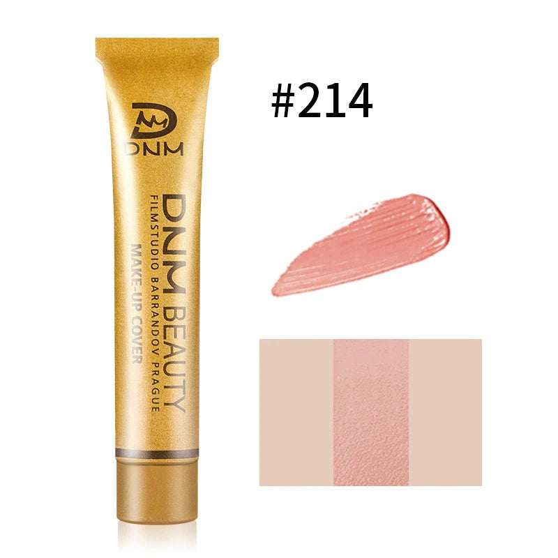 2-in-1 Full Coverage Concealer & Foundation, Gold Tube Cream For Dark Circles Tattoos Freckles Redness, Even Skin Tone
