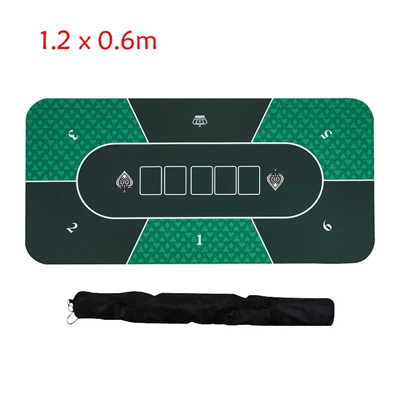 1.2*0.6m Hold'Em Texas Poker Mat Black Jack Baccarat Dice Durable Rubber Home Gaming Desk Pad