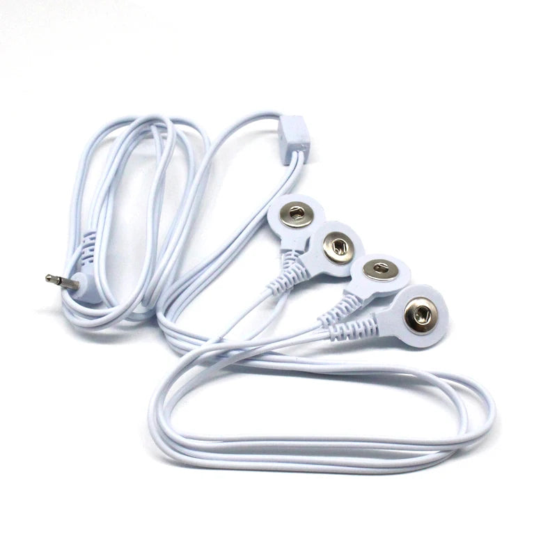 2 Way+4-Way Machine Massager Button Cable Electrode Pads Standard Connection Massage for TENS Unit Lead Wires Cables