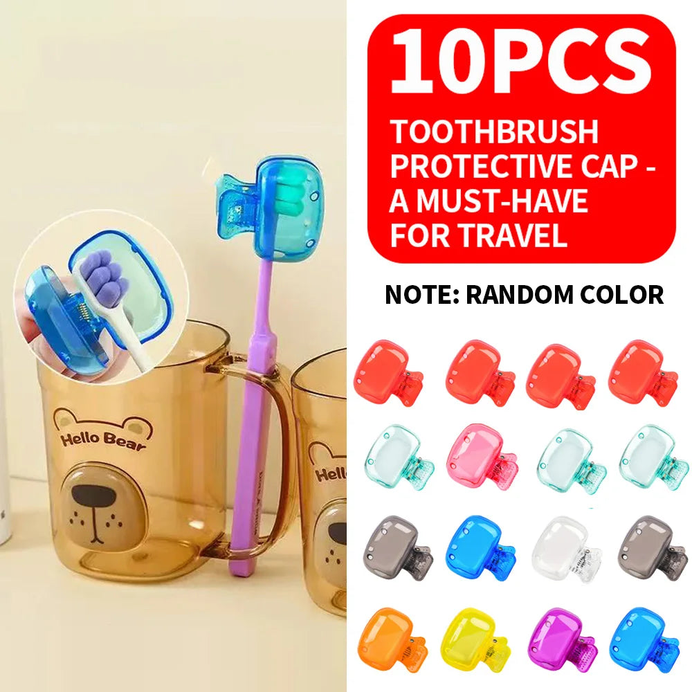 (Affordable and worth buying) 10 piece set - Toothbrush protective cap - Toothbrush head storage box - Essential for travel