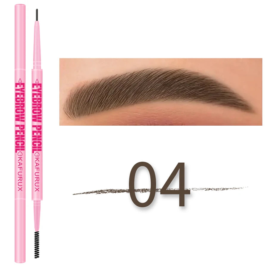 1pcs Ultra-fine Double Headed Rotable Eyebrow Pen with Brush Eye Makeup Waterproof Wild Eyebrow Pencil Cosmetic Eyebrow Brush