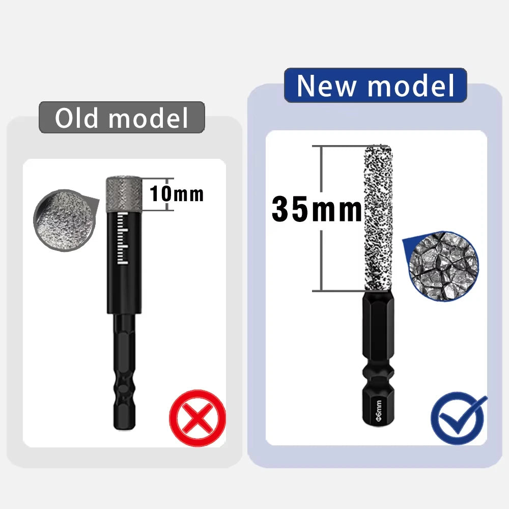 5Pcs 6-12mm Dry Drill M14 Thread Brazing Hole Saw Set For Drilling Holes Porcelain Tiles Marble Vitrified Tile Drill Bits Tools