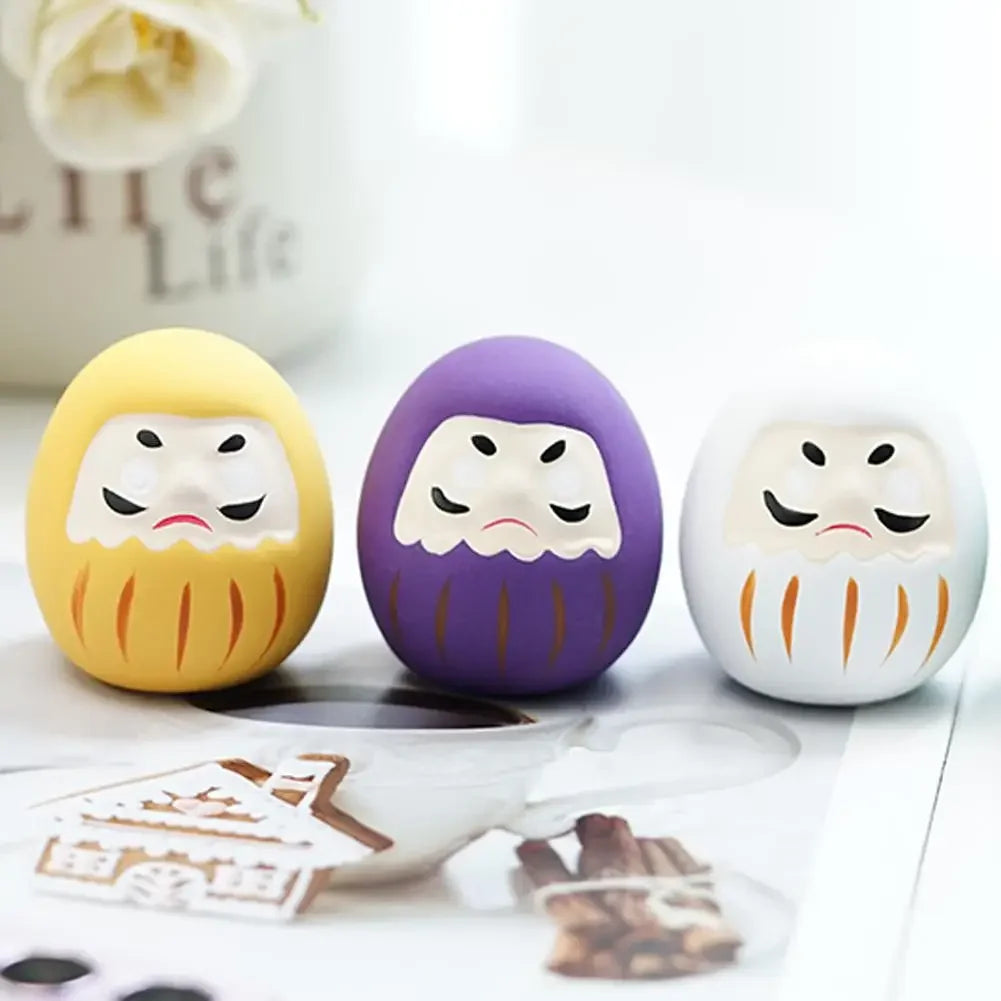 1pcs Japanese Ceramic Daruma Doll Crafts Lucky Charm Fortune Ornament Landscape Home Decor Miniature Accessories Gifts