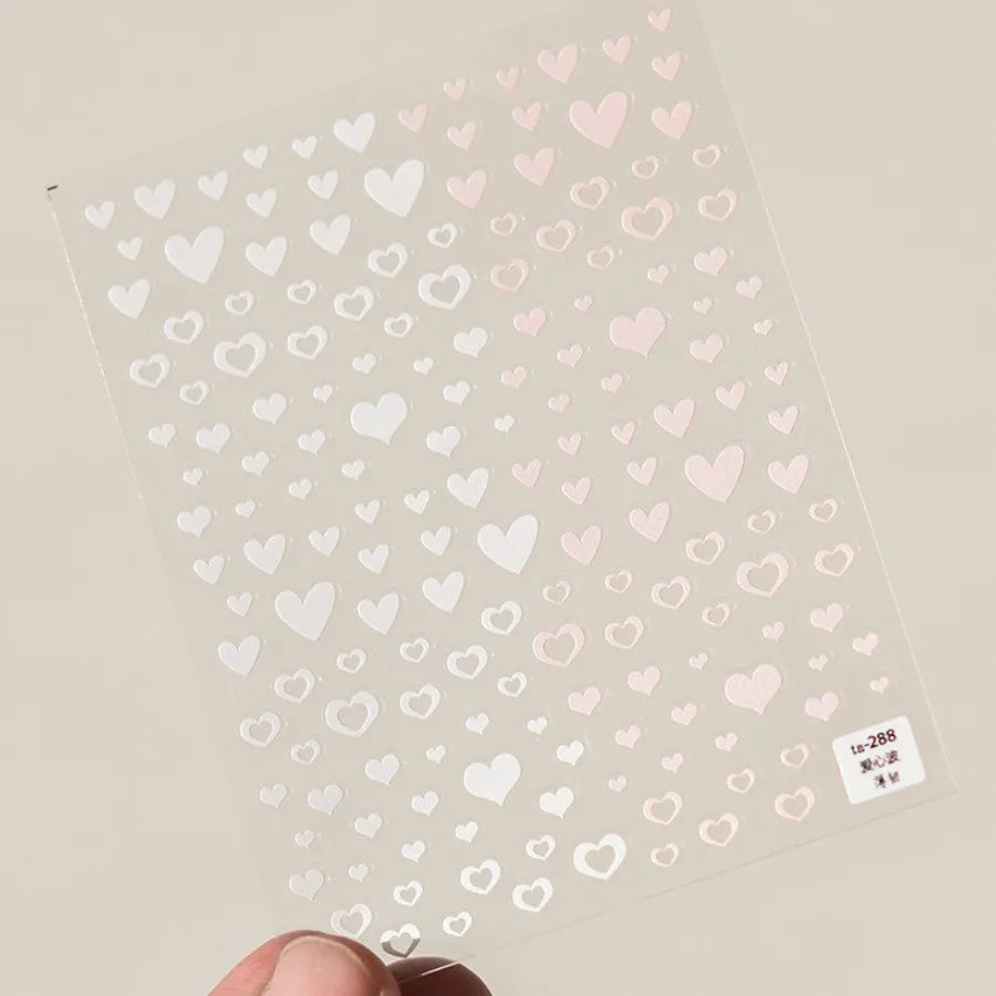 1pcs 5D Shell Light Nail Stickers Fashion Gold Border Love Heart Bowknot Moon Star Art Decal High Quality Manicure Decorations