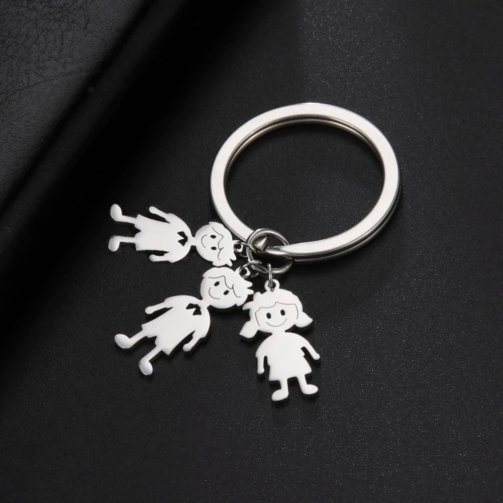 Couple Friend Custom Key Chain Personalized Keychain Family Name Gift For Women Men Father Mother Stainless Steel Charm Jewelry