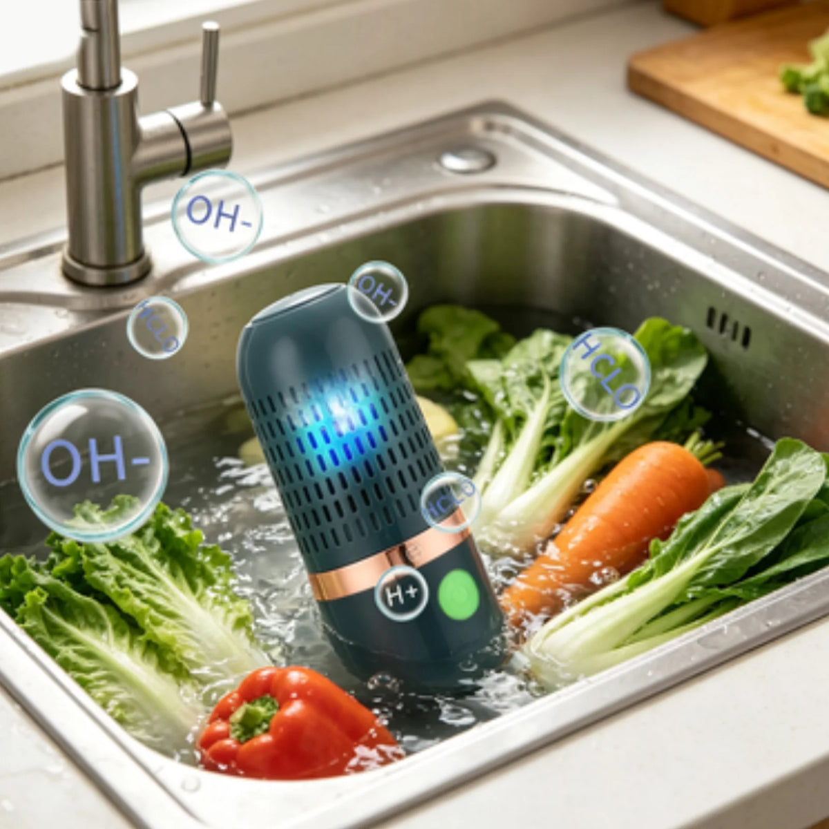 Fruit Cleaner No Scrubbing Fruit and Vegetable Purifier Cleaner Machine USB Powered for Cleaning Veggie Grains Rice Meat Seafood