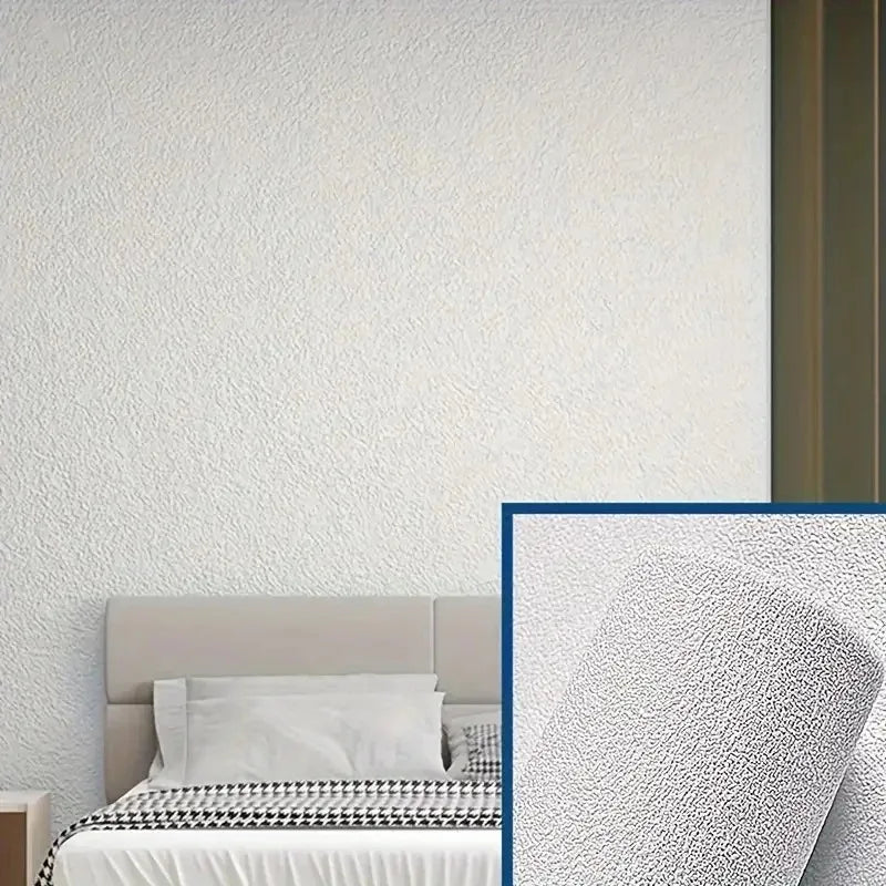 3D DIY Thicken Waterproof Mildew Proof Self-adhesive Insulation Wallpaper Linen Plain Color Stickers Renovation Wall Stickers